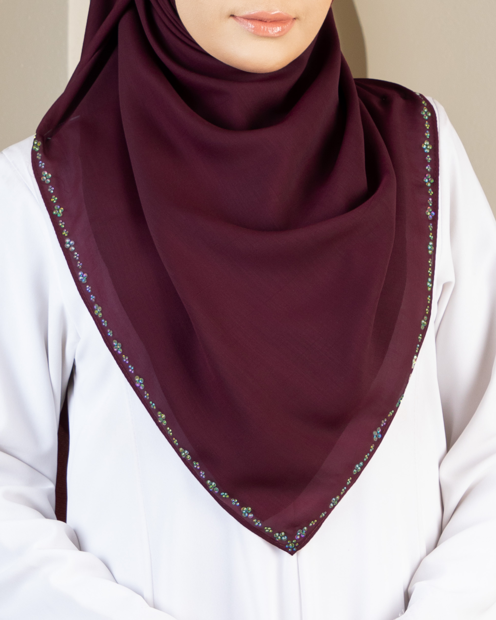 MARYA BORDER DIAMOND - MRV16(MAROON)