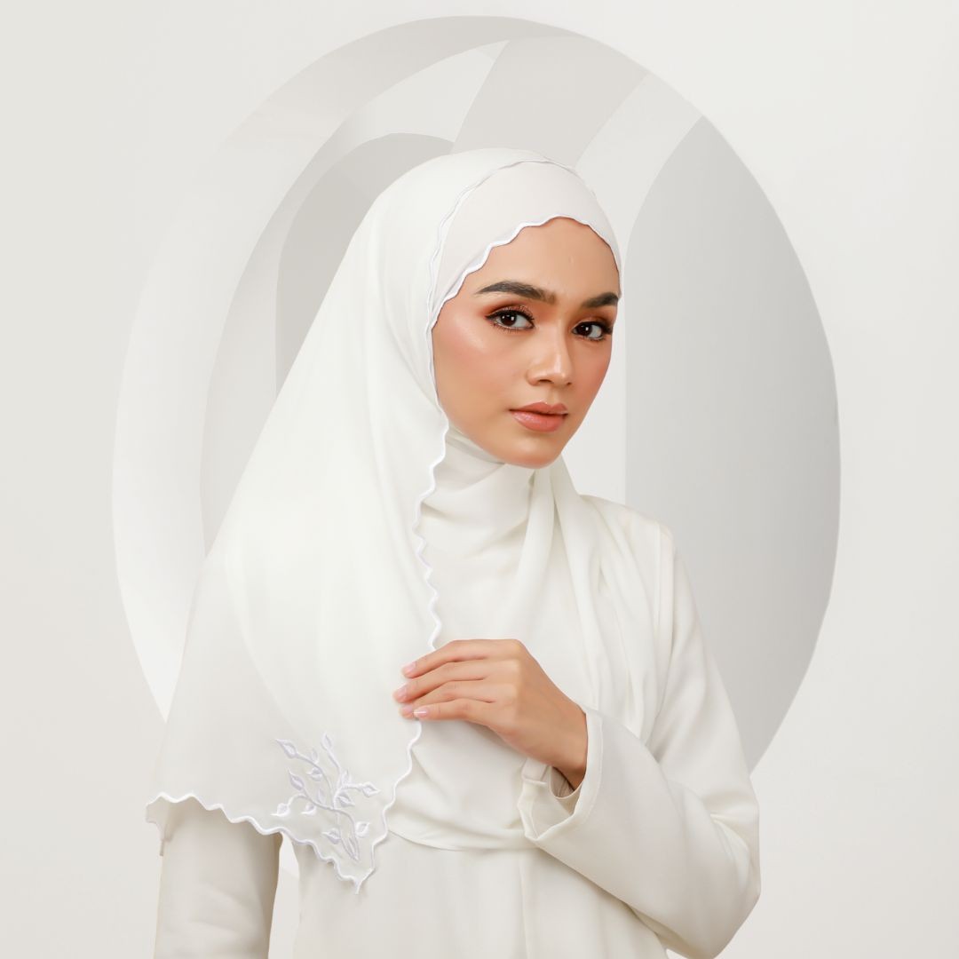 SHAWL SULAM - SS01 (WHITE) - DEFECT